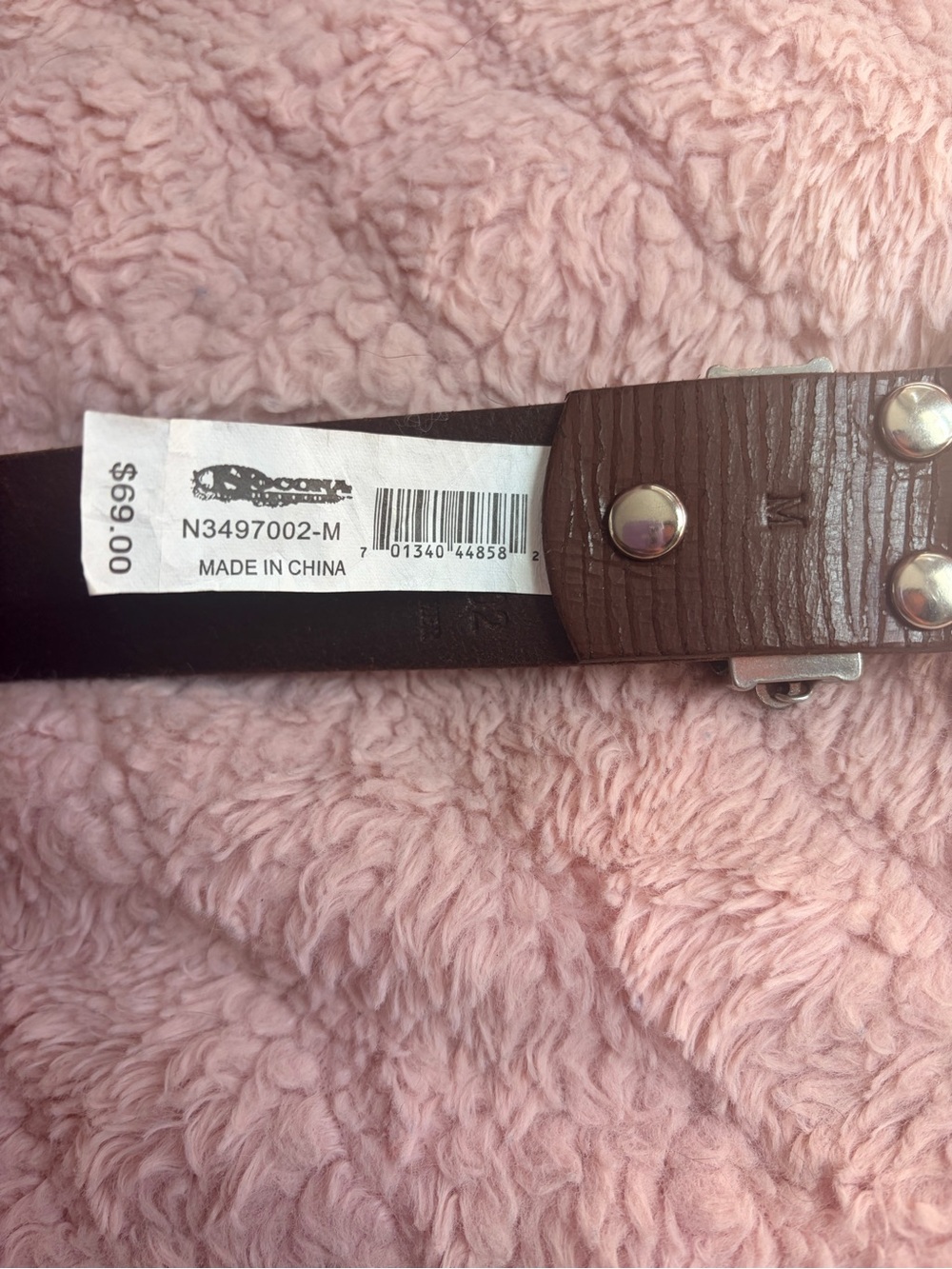 Nocona Brown Leather Western Belt w. Crystal Buckle | Embroidered | Med | NWOT - Picture 3 of 8